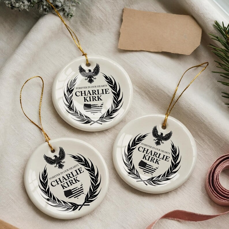 💙Charlie Kirk Memorial Ceramic Ornament: Patriotic Keepsake