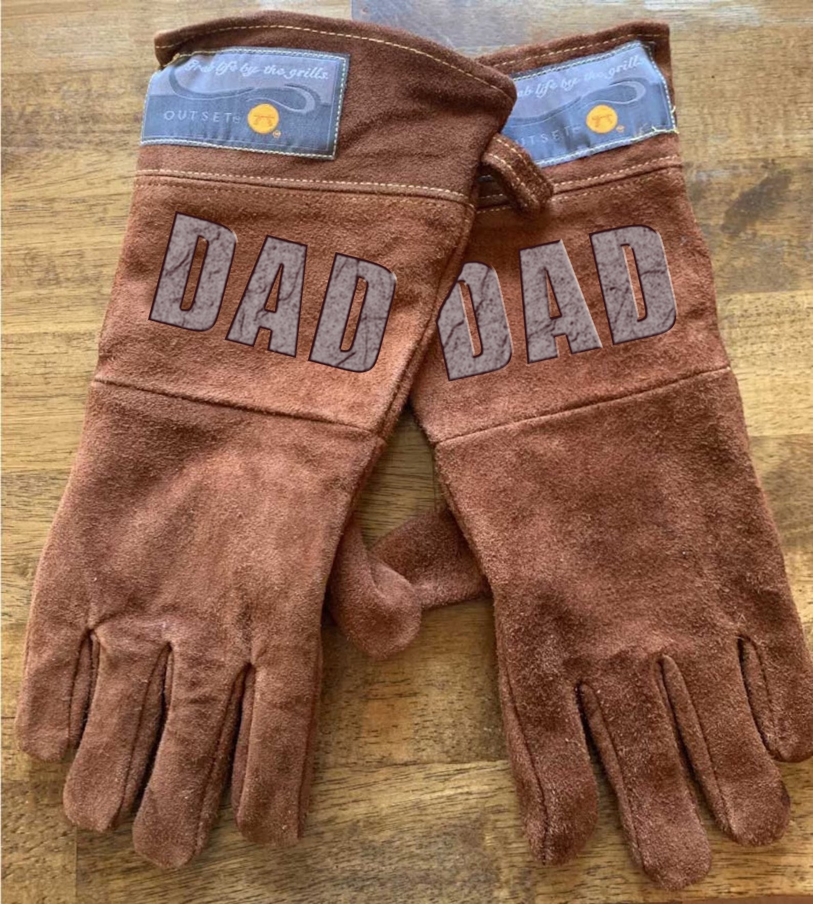 🔥Father's Day Sale 50% OFF - Handmade DAD Leather Grilling Gloves