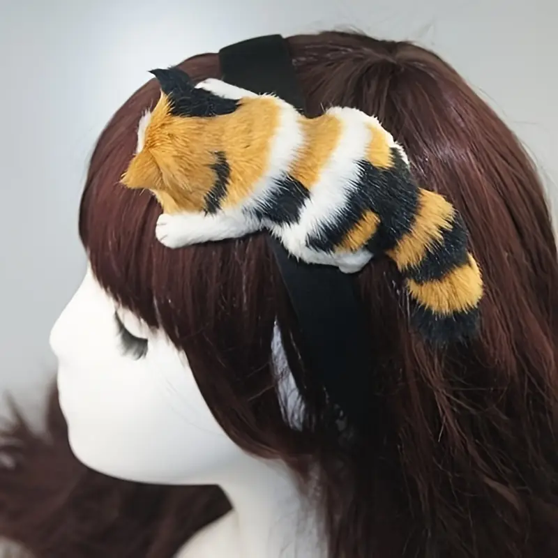 Plush cat headband