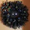 🔥Halloween Sale 49% OFF-🖤Glowing Eyes Black Cat Halloween Wreath