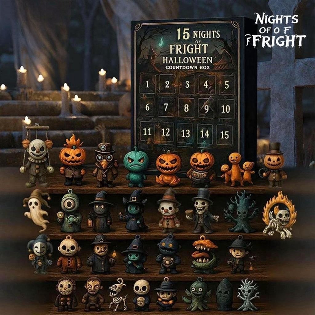 🔥Letzter Tag Verkauf 49% Rabatt🎃31 Nächte voller Schrecken – Halloween Countdown Box mit Figuren