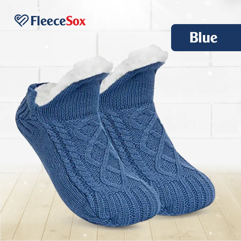 FleeceSox - Fleece-Lined Non-Slip Thermal Slippers Socks