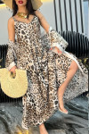 Women's Leopard Print Dress + Long Cardigan Set