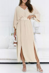 Women's V-neck Belt Waist Dress