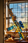 🎄🎅Christmas Sale - 49% OFF🎄-Handmade Stained Gun suncatcher