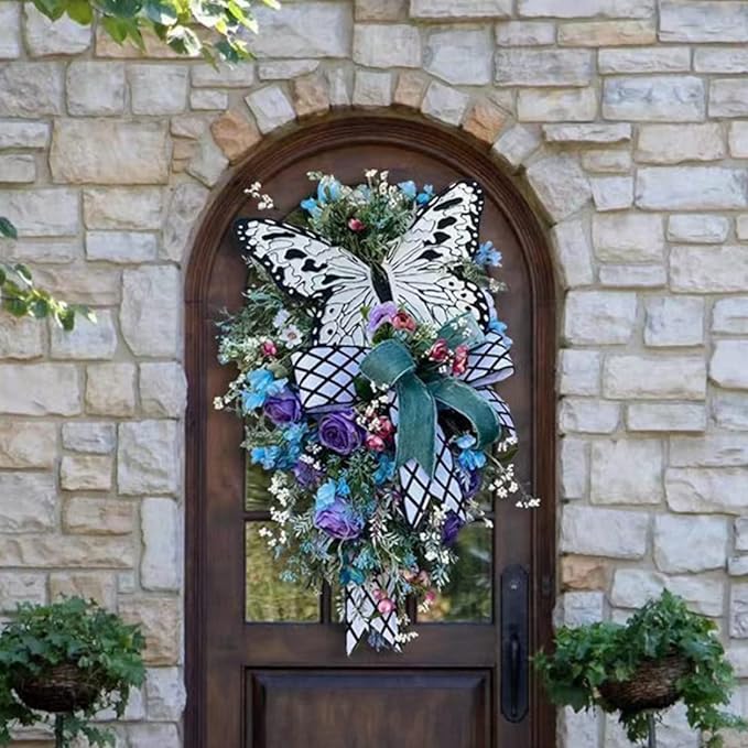 (🔥🔥Last Day Promotion - SAVE 50% OFF - 🔥)Rose butterfly wreath