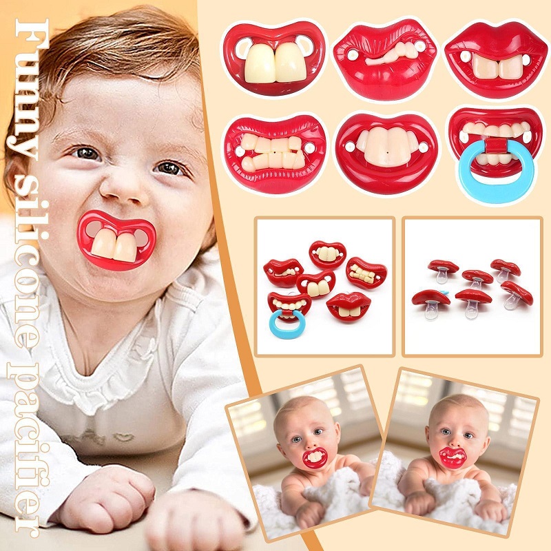 (🎄Christmas Hot Sale - 48% OFF) Funny Teeth Baby Pacifiers, BUY 5 GET 3 FREE & FREE SHIPPING