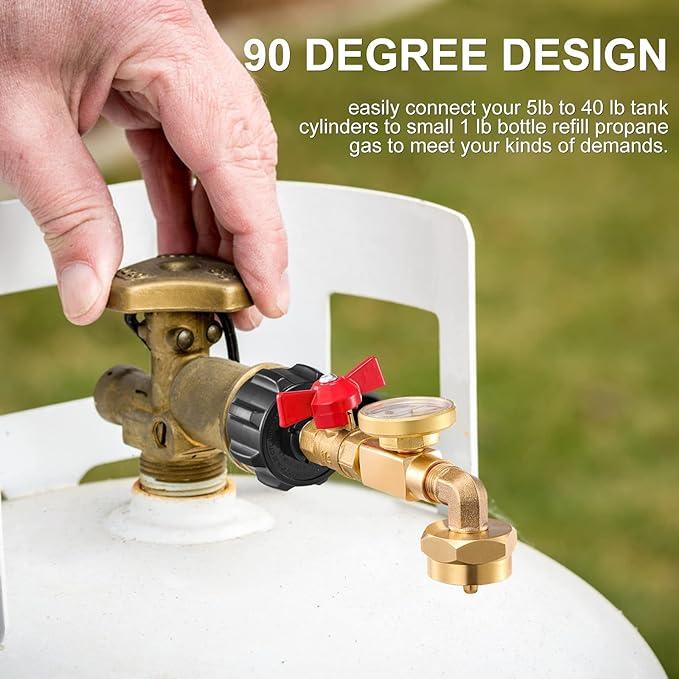 🔥LAST DAY 49% OFF - Top-Rated Propane Refill Elbow Adapter (With Tank Gauge)