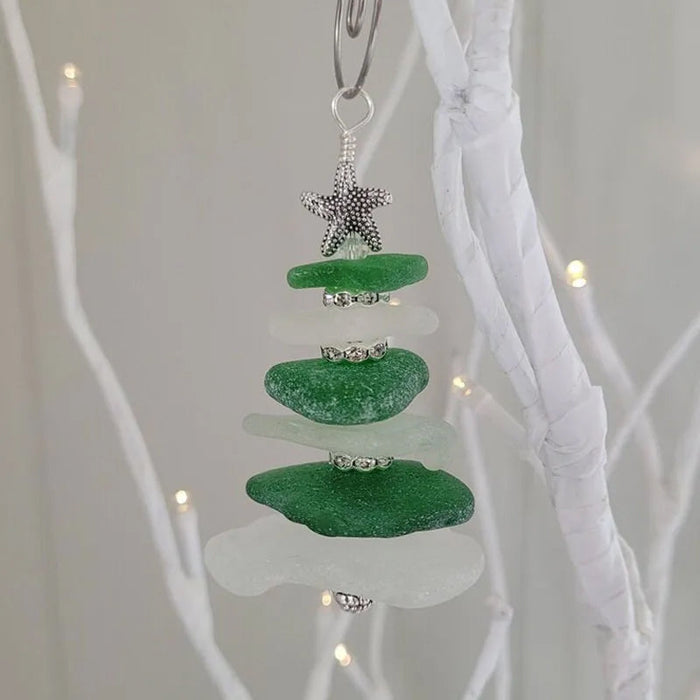 🎄XMAS Gift For Ocean Lovers🐬 Genuine Sea Glass Tree Ornament