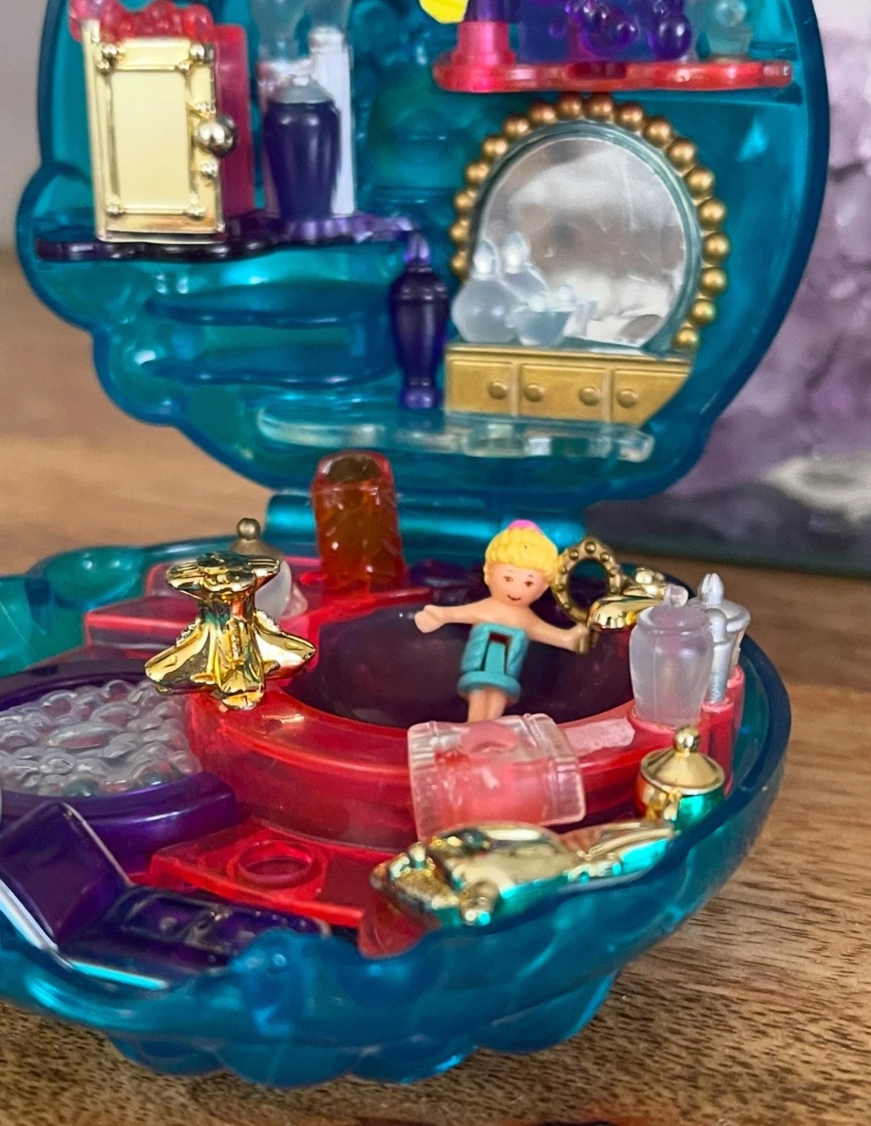 ⏰LAST DAY SALE 50% OFF💥Rare Vintage Bluebird 1996 Polly Pocket Bubbly Bath Playset