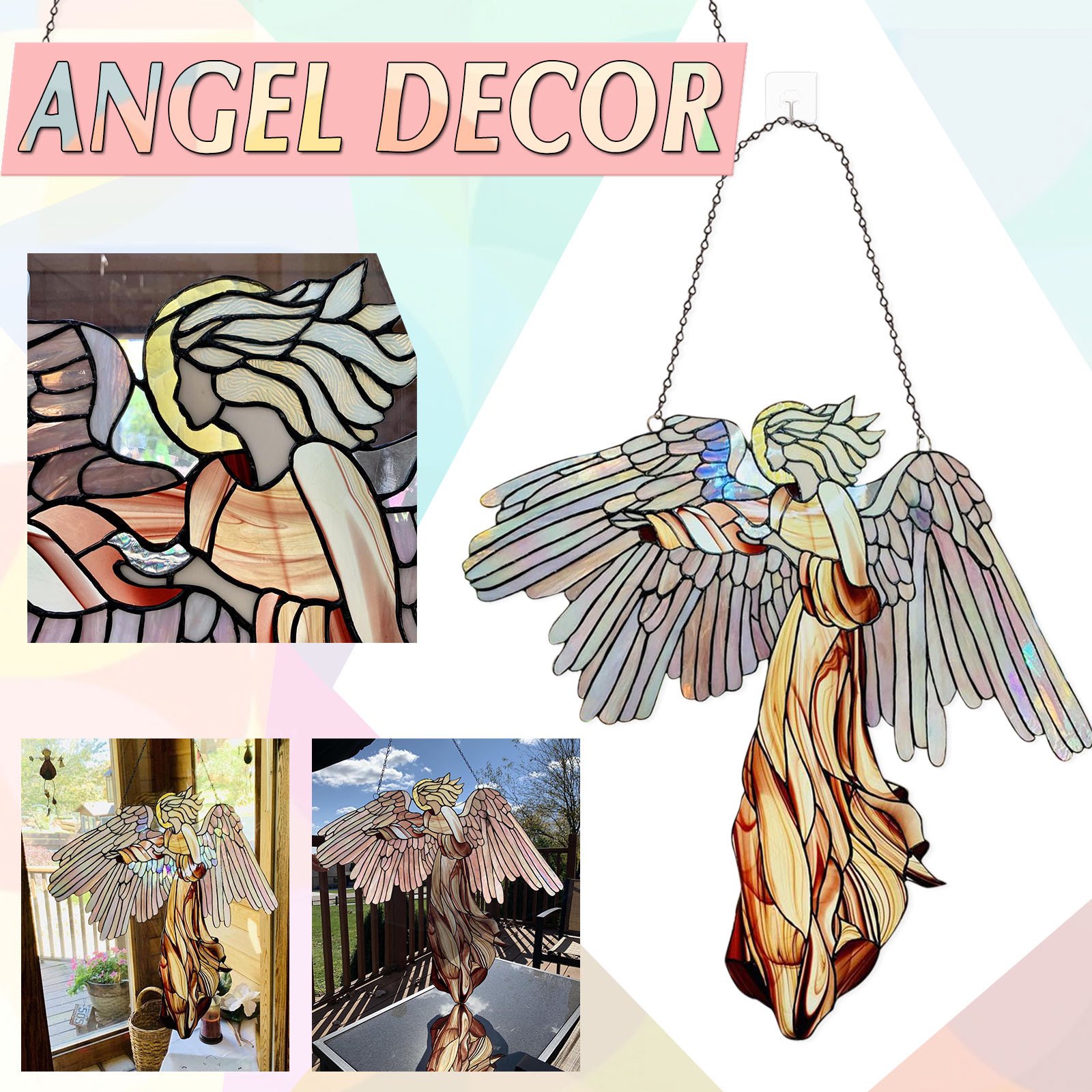 🎁New Year Promotion 49% OFF🎁Guardian Angel Glass Window Hangings