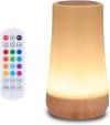 Touch Bedside Table Lamp,13 RGB Colors & 5 Brightness, USB Rechargeable Desk Lamp, Remote Control Dimmable Night Light with RGB Color Changing,Portable Lamp for Baby, Bedroom, Living Room