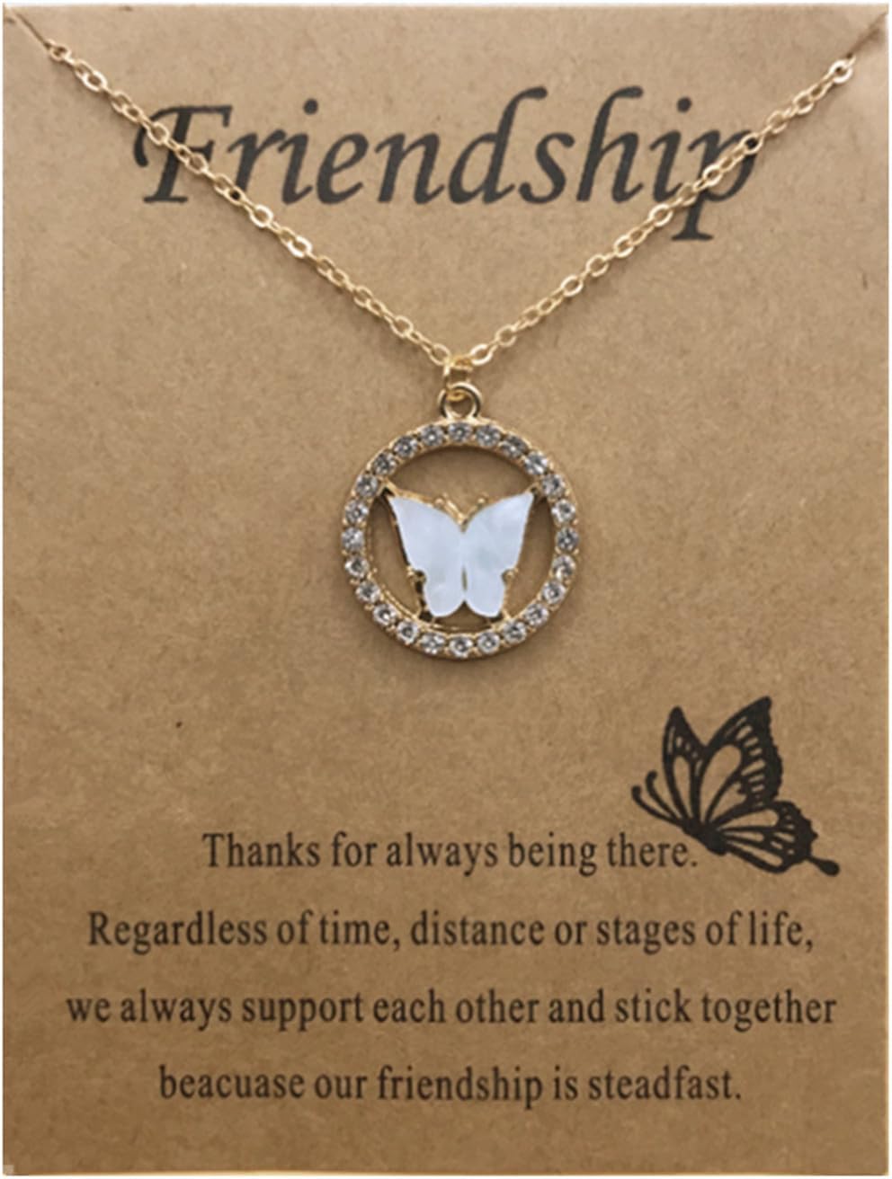 Colorful Acrylic Butterfly Pendant Necklace Bohemian Adjustable Retro Card Clavicle Chain Insect Animal Necklace for Women Girl Teen Friend Friendship Party Jewelry Gift