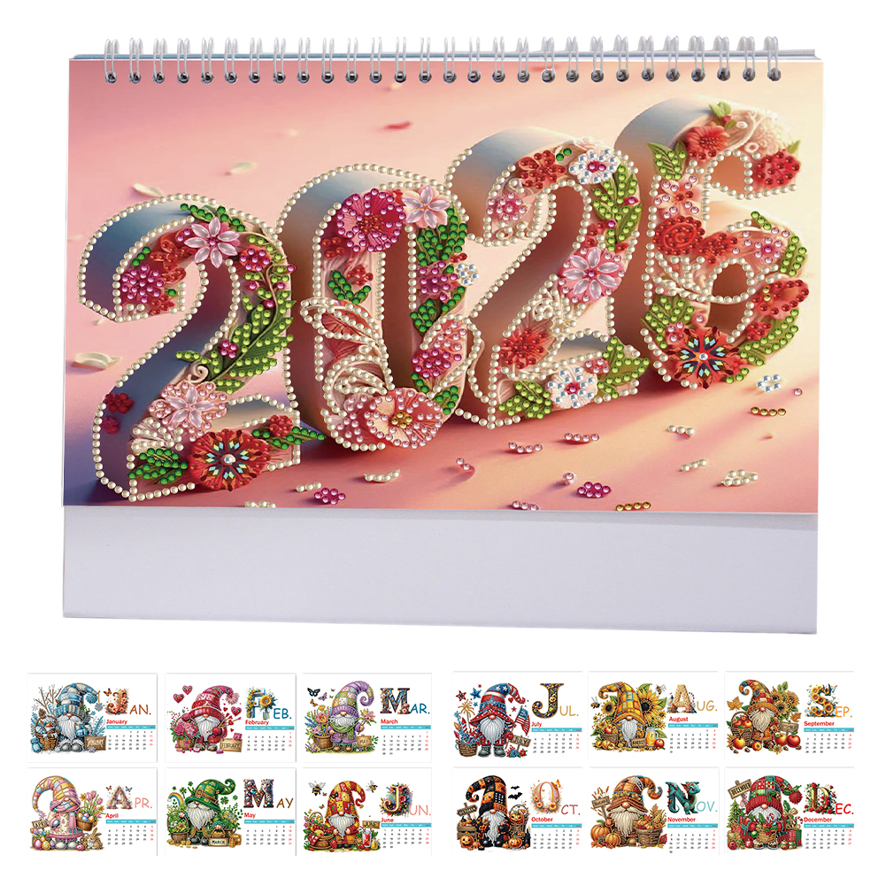 🔥Last Day Promotion 50% OFF🔥2026 DIY Special Shape Desktop Diamond Standing Calendar