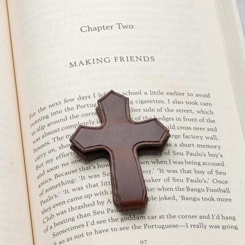 ✝️ 𝐈𝐃𝐎𝐋𝐈𝐙𝐄𝐈𝐍𝐋𝐀𝐘® Cross Bookmark/Money Clip Grain Leather