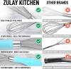 Zulay Kitchen 13-Inch Danish Dough Whisk - Wooden Danish Whisk for Dough with Stainless Steel Dough Hook - Traditional Dutch Whisk - Bread Whisk for Sourdough, Pizza, Pastry, Cake Batter