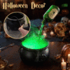 Halloween Witches Cauldron with Magical Floating Potion Bottles and Fog Maker Diffuser
