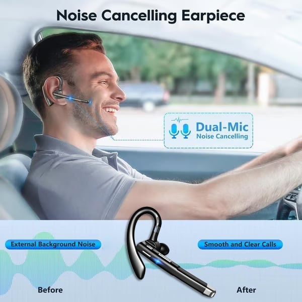 🎁New Bluetooth Trucker Headset🎧 – 80H Playtime, Noise Cancelling, Dual Mic