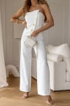 Women's Tube Top Button Elegant Jumpsuit