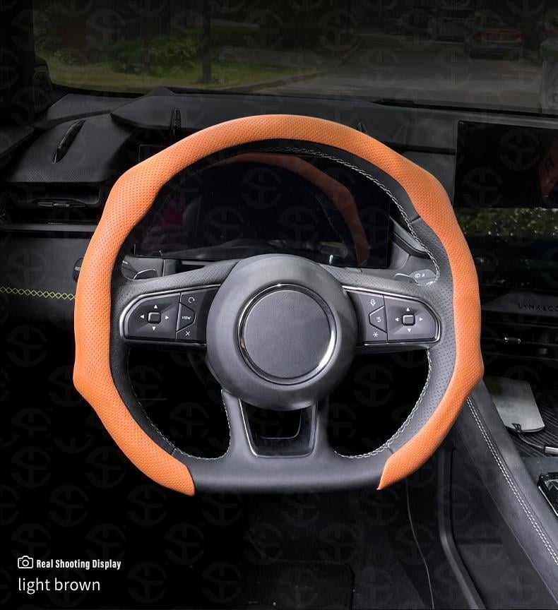 ⏰LAST DAY SALE 50% OFF💥Nappa Leather car Steering wheel Cover