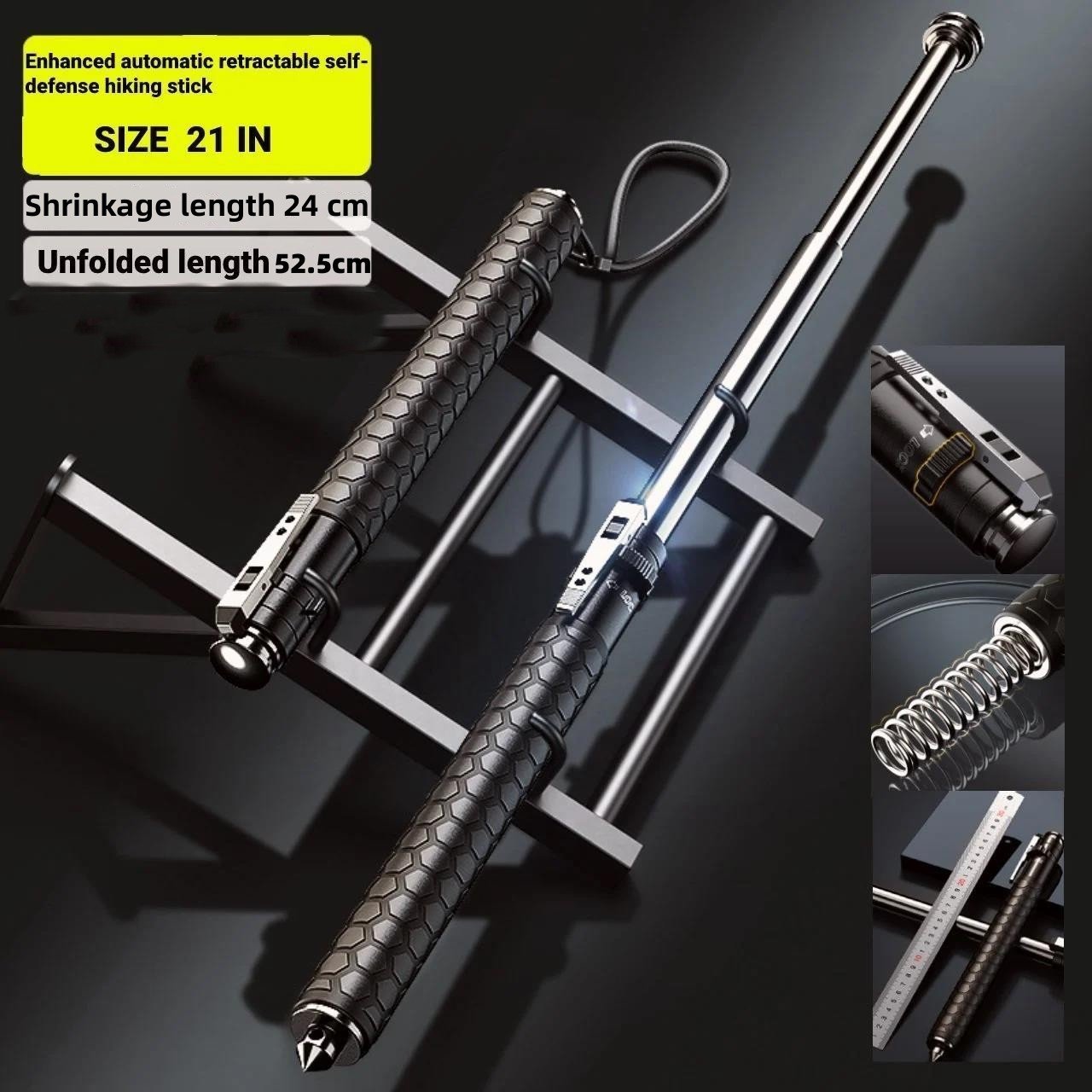 🎁TikTok Last Day Sale - 70% OFF🔥Enhanced Automatic Retractable Self-Defense Hiking Stick