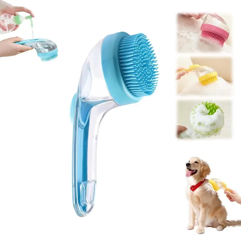 🔥Letzter Tag Verkauf 49% Rabatt🐶🐱2-in-1 Haustier-Badebürste (mit integriertem Seifen-Spender)