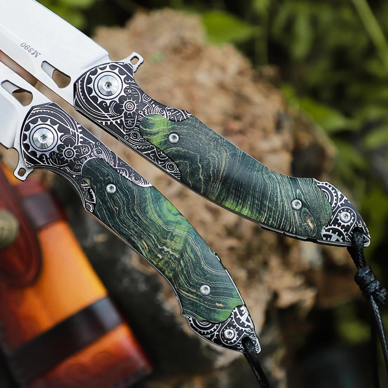 High Quality M390 Steel Folding Pocket Knife, Men's EDC Pocket Knife, Hunting Adventure Knife, Survival Outdoor Fishing Knife