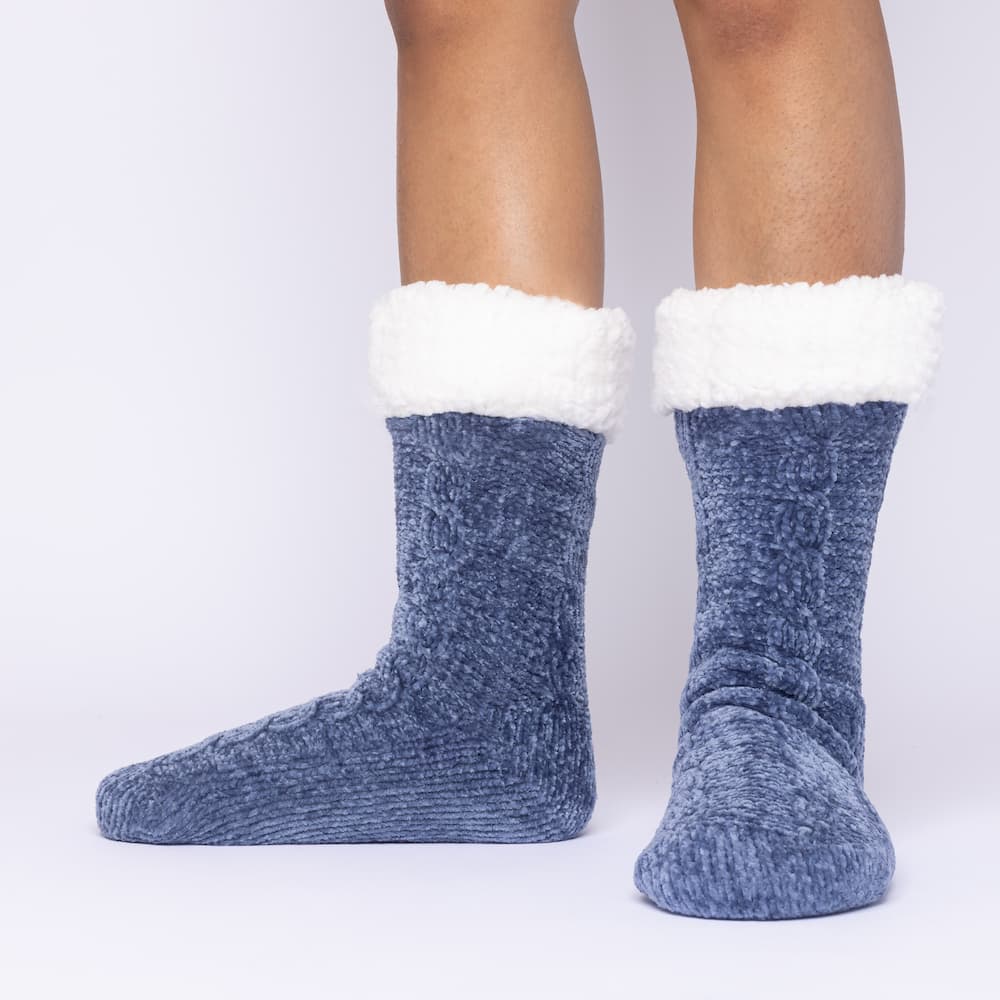 Women Fleece-Lined Non-Slip Thermal Slippers Socks