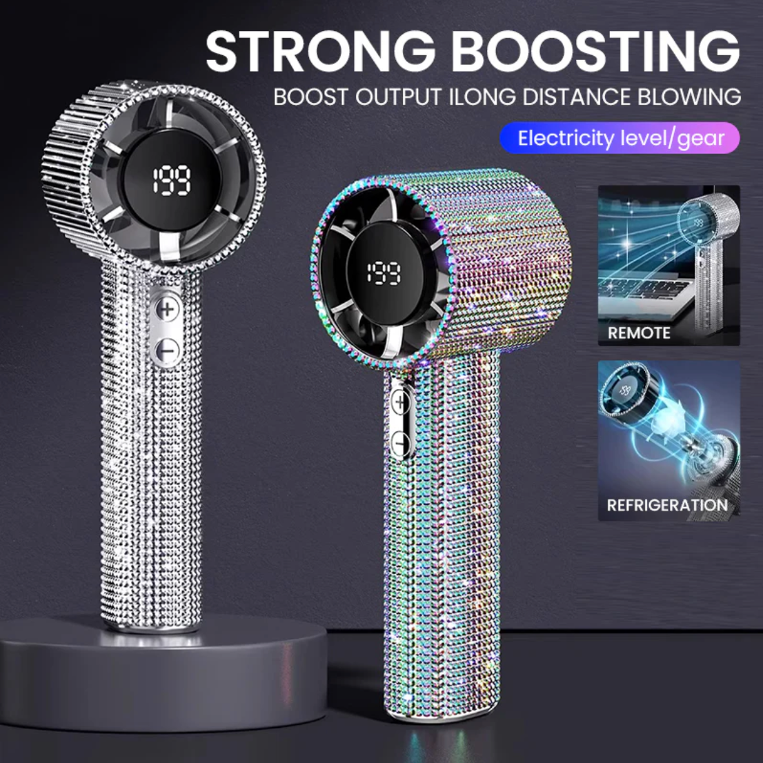 ⏰LAST DAY SALE 50% OFF💥Luxury Rechargeable Handheld Turbo Fan