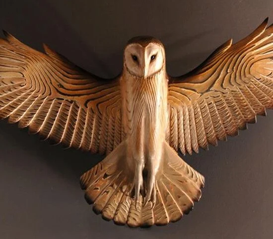 Barn Owls Hand - Carved Wall Art (𝐀𝐥𝐚𝐧 𝐄𝐰𝐞𝐧 𝐇𝐚𝐧𝐝𝐦𝐚𝐝𝐞®)