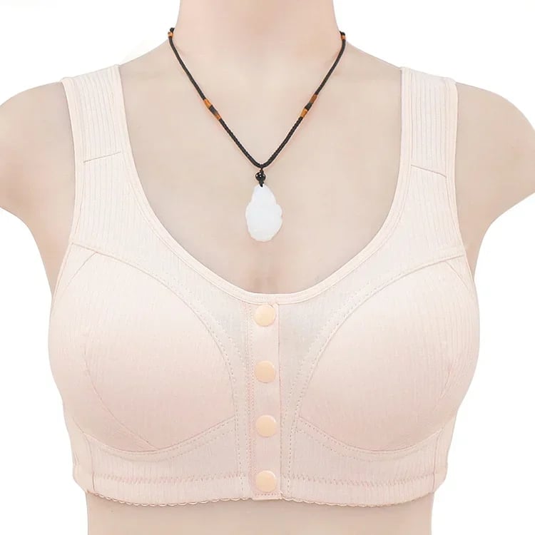 🎉Buy 1 Get 3 (3packs) - COMFORTABLE FRONT-CLOSURE WIRELESS PLUS SIZE BUTTON BRA