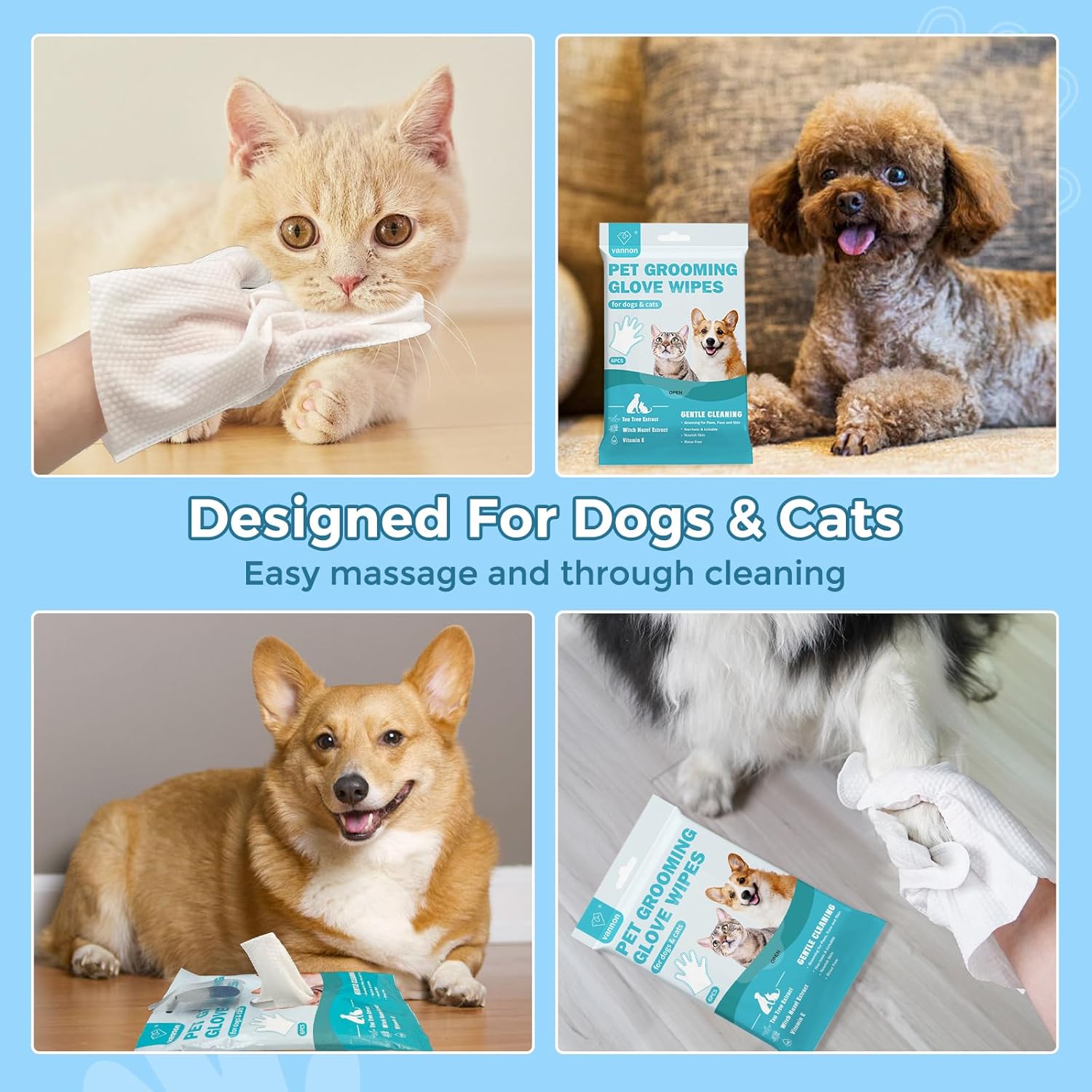 🎁TikTok Last Day Sale - 70% OFF🔥Extra Thick Pet Bathing Wipes