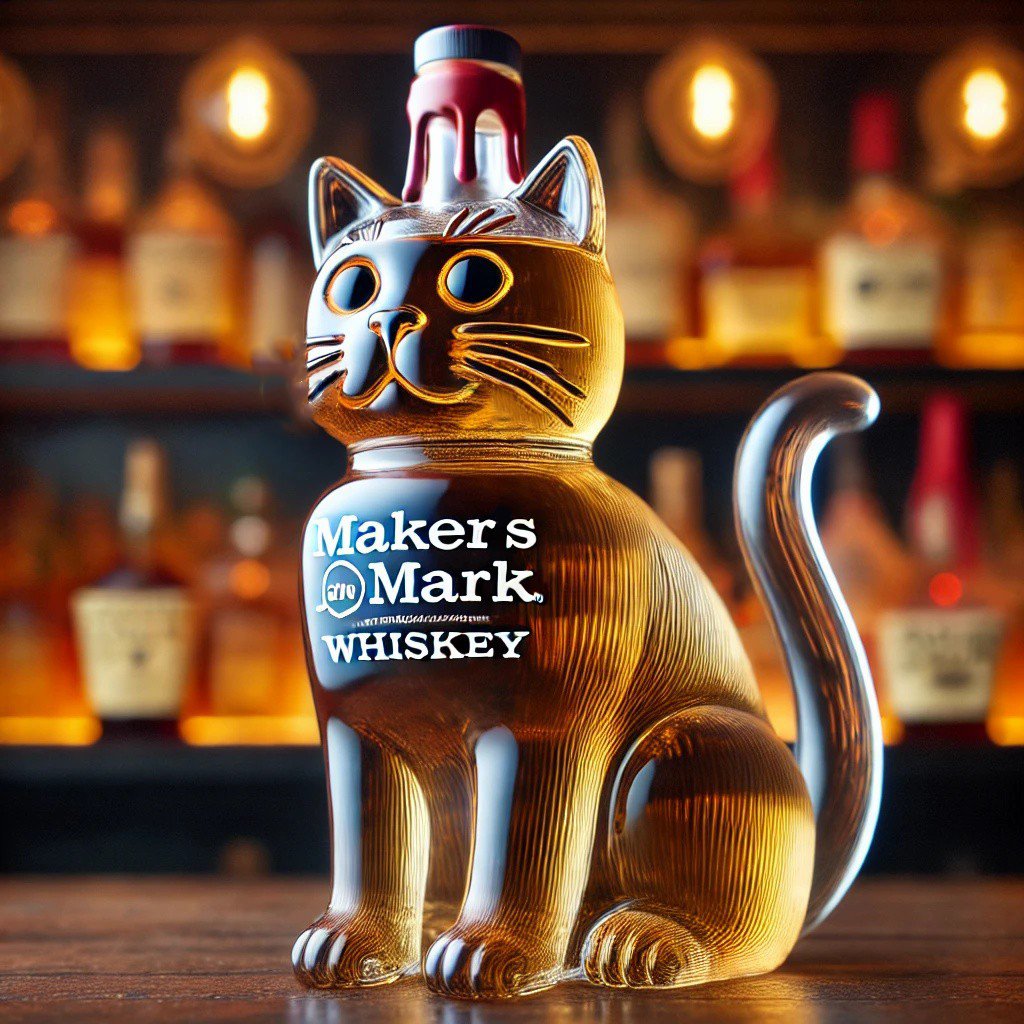 Funny Whiskey Cat Bottle Ornaments