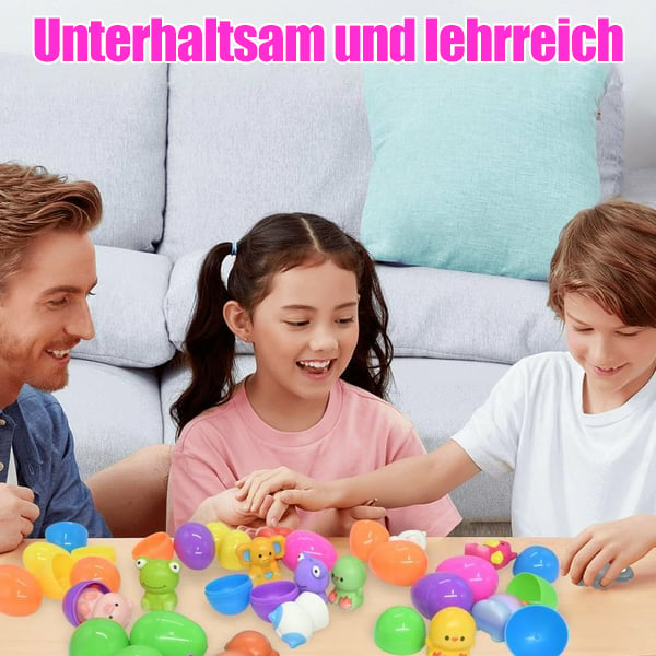 🎉🥚24 Stück Ostereier mit vorgefüllten langsam wiederaufstehenden Squishy-Spielzeugen