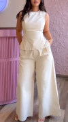Women's Round Neck Back Strap Hollow Casual Suit