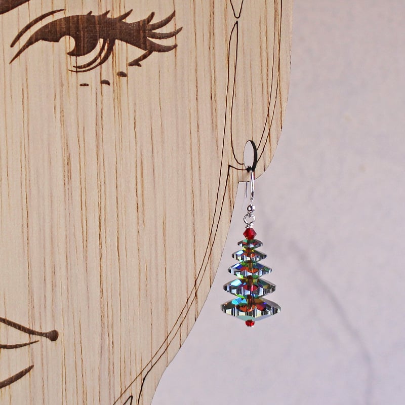 🎁2023-Christmas Hot Sale🎁💝Green Austrian Crystal Christmas Tree Earrings