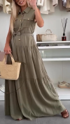 Women's Lapel Stitching Casual Dress