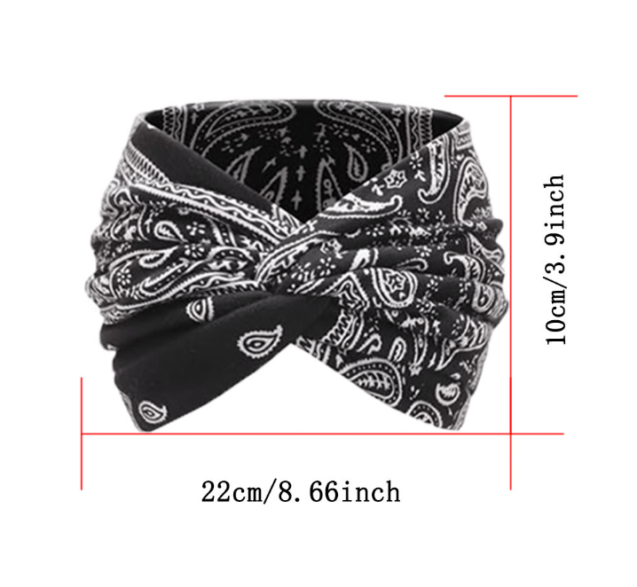 🔥Last Day Promotion 70% OFF🔥Boho Style&Paisley Print Hair Band Wide Elastic Hair Band(2PC)