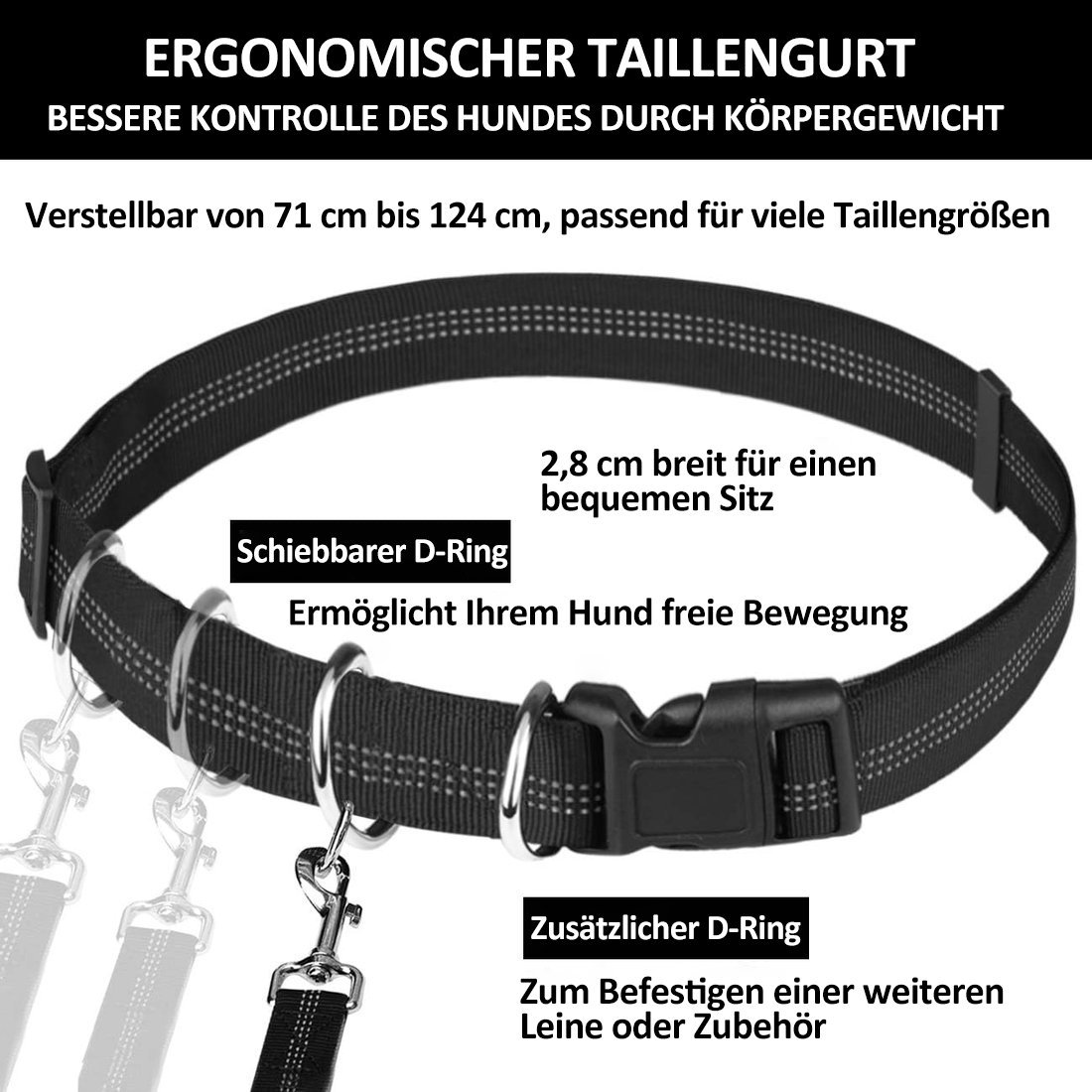 🔥Letzter Tag 49 % RABATT🔥Freihändige Hundeleine mit Reißverschlusstasche