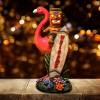 TIKI Riding on Flamingo，Flamingo solar lamp decoration