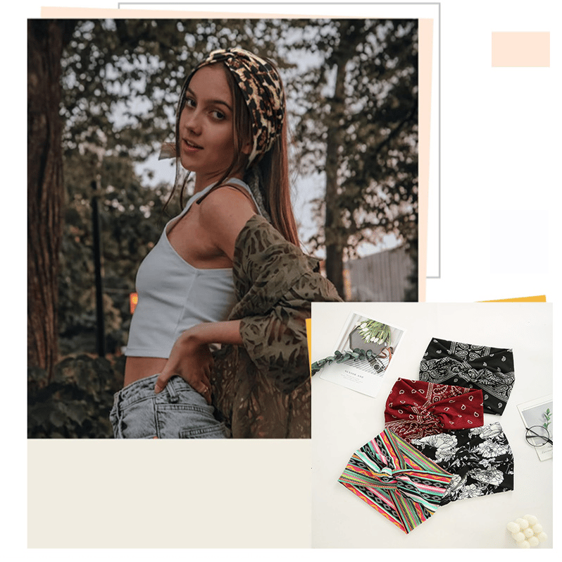 🔥Last Day Promotion 70% OFF🔥Boho Style&Paisley Print Hair Band Wide Elastic Hair Band(2PC)