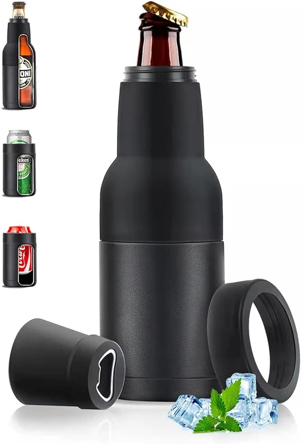 Beer Bottle and Can Cooler with Beer Opener