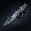 New Skull Printed Knuckle Folding Knife
