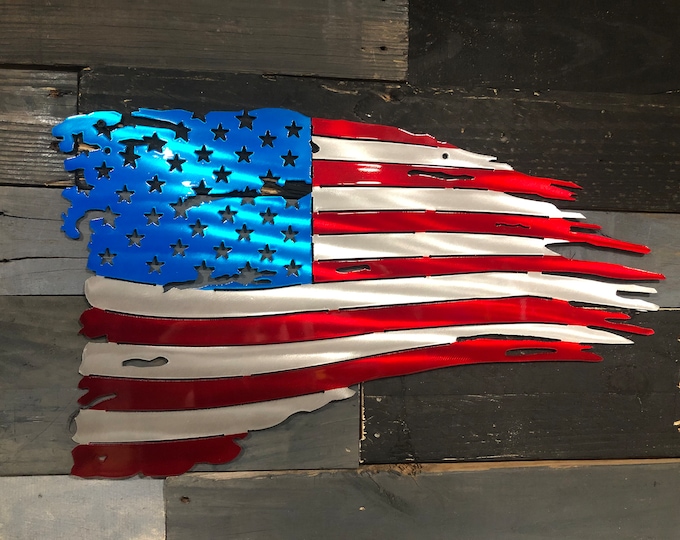 Patriotic Tattered Flag Wall Art