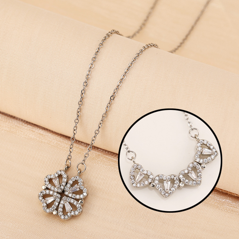 (🎄Early Christma Hot Sale-48% OFF)Four-Leaf Heart Shape Necklace(🔥BUY 2 FREE SHIPPING)