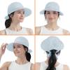 SUN CUBE Women Sun Hat for Outdoor UV Protection, Wide Brim Sun Hat Ponytail, Convertible Zip-Off Beach Hat Visor