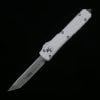 Microtech Silver White Handle OTF Straight Jump Knife