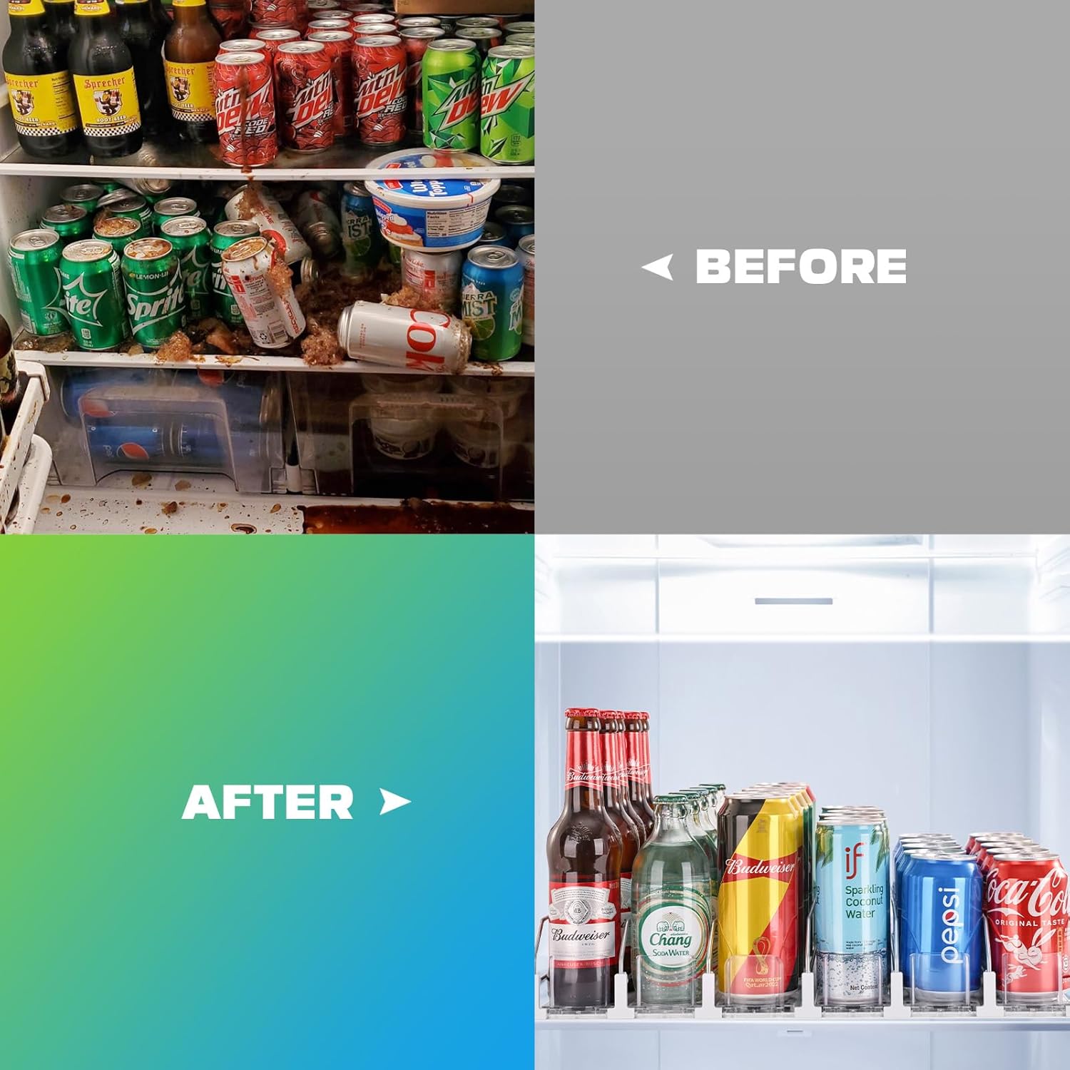 🔥Last Day Promotion - 70% OFF🎁🥤Drink Organizer for Fridge