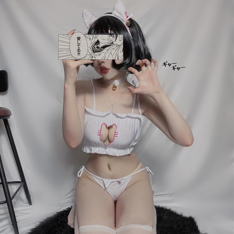 SHEMESIX Ladies Sexy Cat Cosplay Sexy Lingerie Set - B055