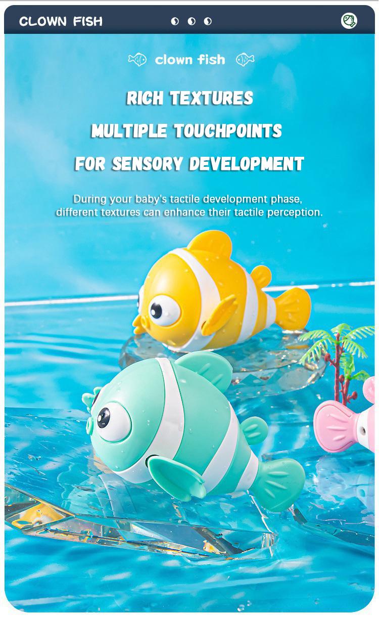 ⏰LAST DAY SALE 50% OFF💥Baby Bath Clownfish Wind-up Toy